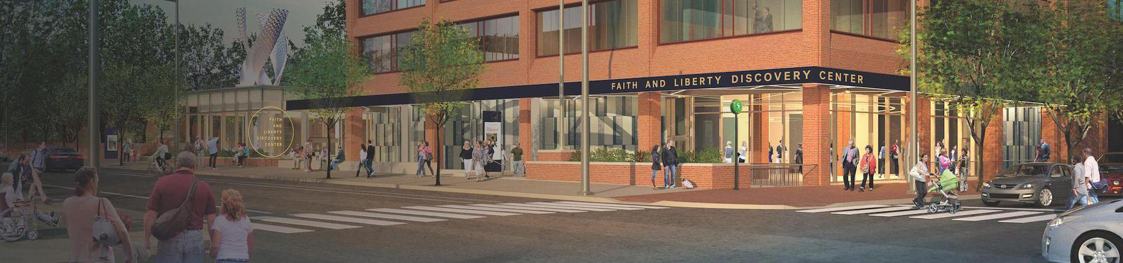 Rendering of Faith and Liberty Discovery Center building