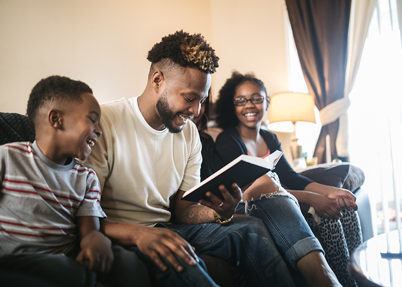 Family reading Bible